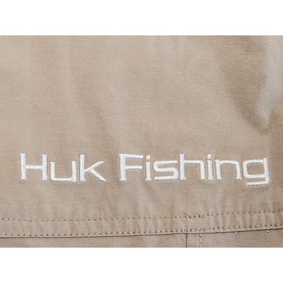 Huk Performance Fishing Shorts Men's 2XL Beige Cargo Vented Stretch Quick Dry - Picture 6 of 9